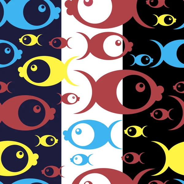 Motif sans couture avec des poissons — Image vectorielle