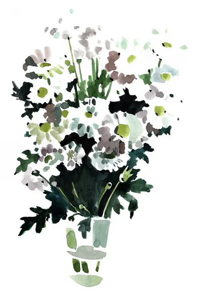 Aquarell Blumen Impression Malerei — Stockfoto