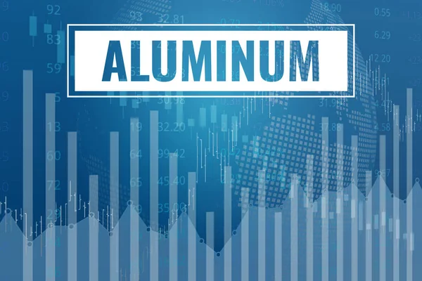Cambio Precios Comercio Futuros Aluminio Sobre Fondo Finanzas Azules Gráficos — Foto de Stock