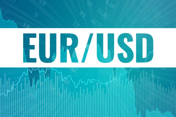 Word Eur Usd Sobre Finanzas Azules Antecedentes Gráficos Gráficos Tendencia —  Fotos de Stock