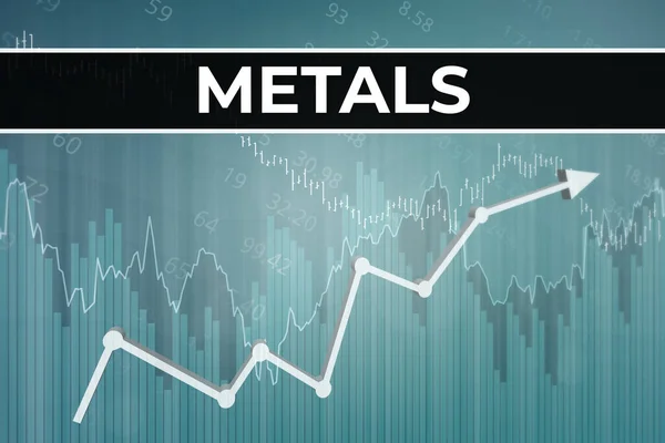 Sector Del Mercado Financiero Metales Azul Gris Fondo Financiero Gráficos — Foto de Stock
