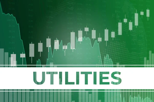 Finanzmarktsektor Utilities Green Finance Background Graphs Charts Trend Rauf Und — Stockfoto