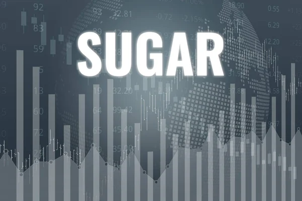 Cambio Precios Comercio Futuros Azúcar Fondo Finanzas Grises Gráficos Gráficos — Foto de Stock