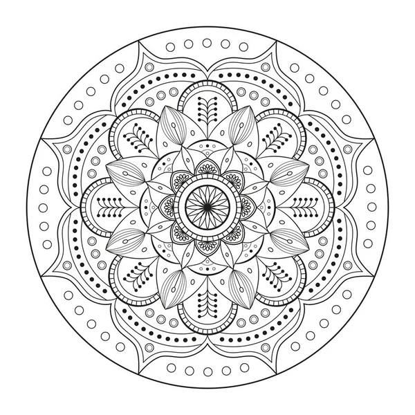 Circular Pattern Mandala Decorative Ornament Ethnic Style Oriental Art Concept — Vettoriale Stock