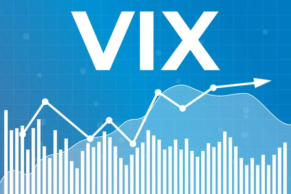 Word Vix Volatility Index Blue Finance Background Graphs Charts Columns — Stock Vector