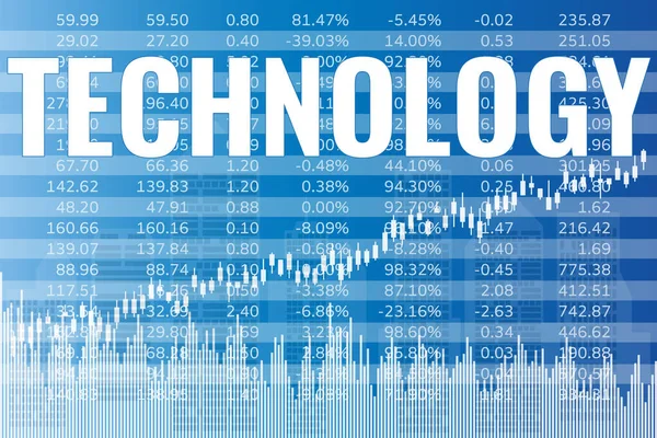 Setor Tecnologia Mercado Ações Fundo Financiamento Azul —  Vetores de Stock