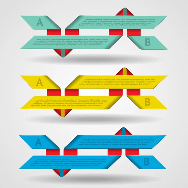 Modern set of ribbons infographics — Stock Vector