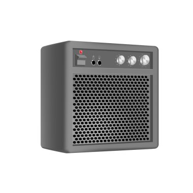 beyaz izole gitar amplifikatör