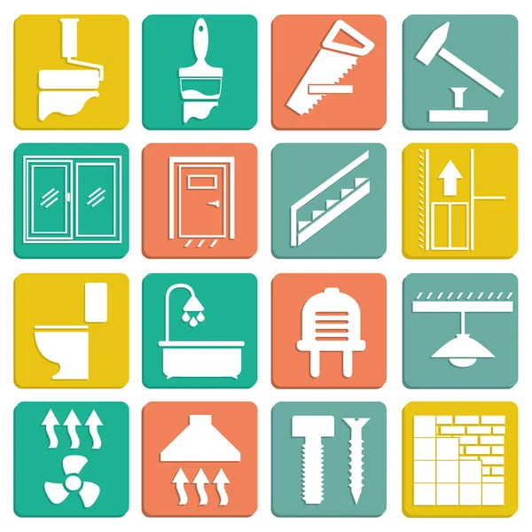 Set of flat icons repair — Stock Vector