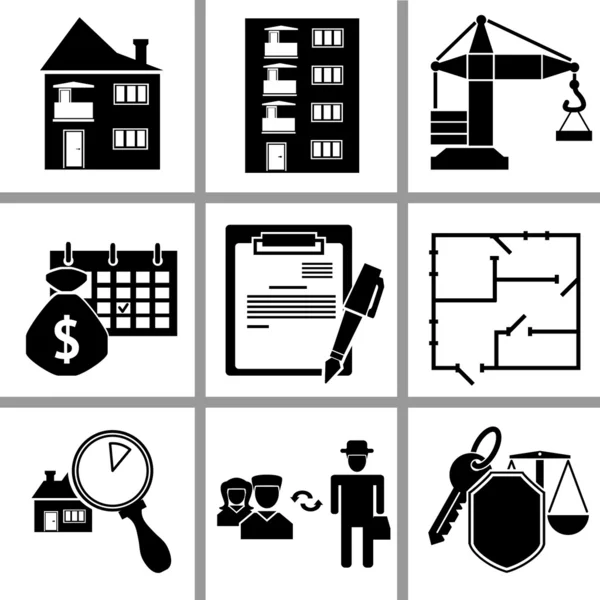 Set icon of real estate — Stock Vector