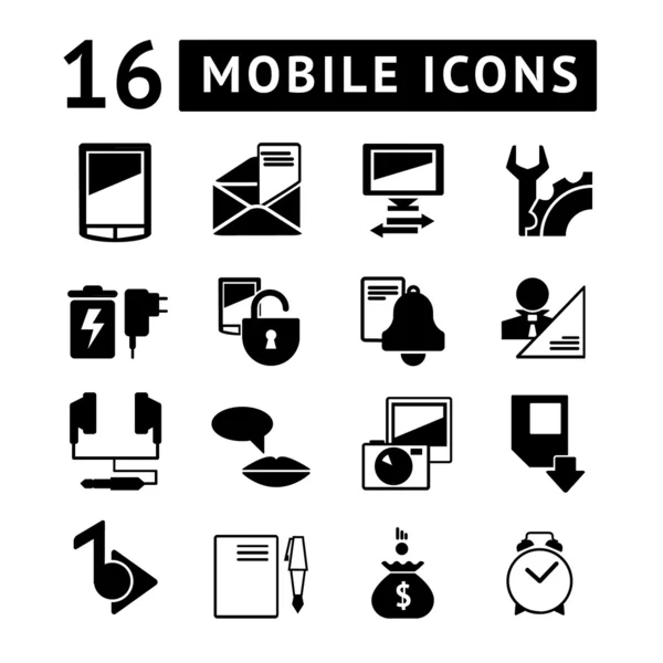 Set of mobile icons — Stock Vector