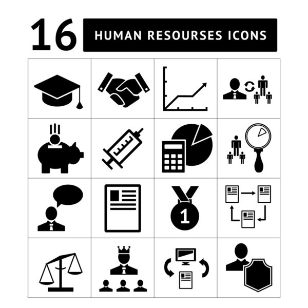 Human resources management icons set