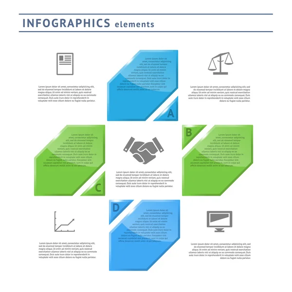 Modelo de infográfico de negócios. Conjunto de design — Vetor de Stock