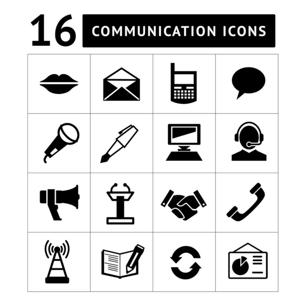 Conjunto de iconos de comunicación — Archivo Imágenes Vectoriales