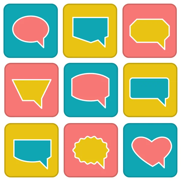 Color speech bubbles in flat style . Icons set — Stock Vector