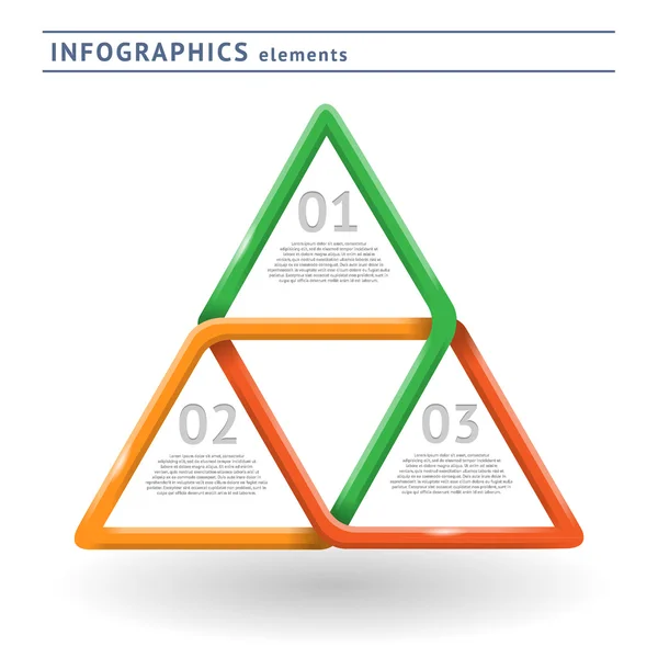 Infographics elements triangles. Modern colorful number options — Stock Vector