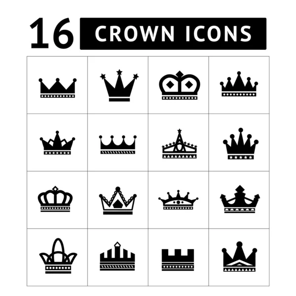 Set of crown icons — Stock Vector