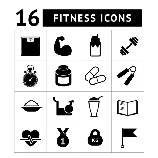 Icône de fitness ensemble — Image vectorielle