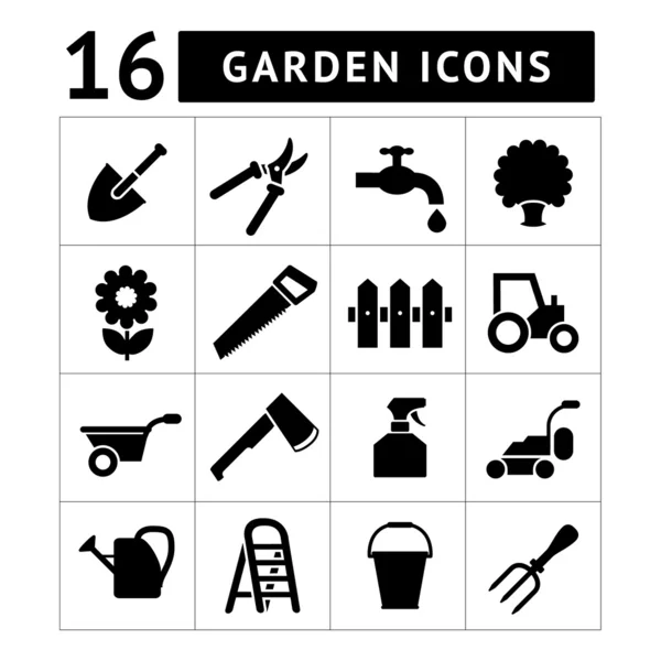 Iconos de jardín — Vector de stock