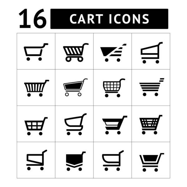 Set van winkelwagenpictogrammen — Stockvector