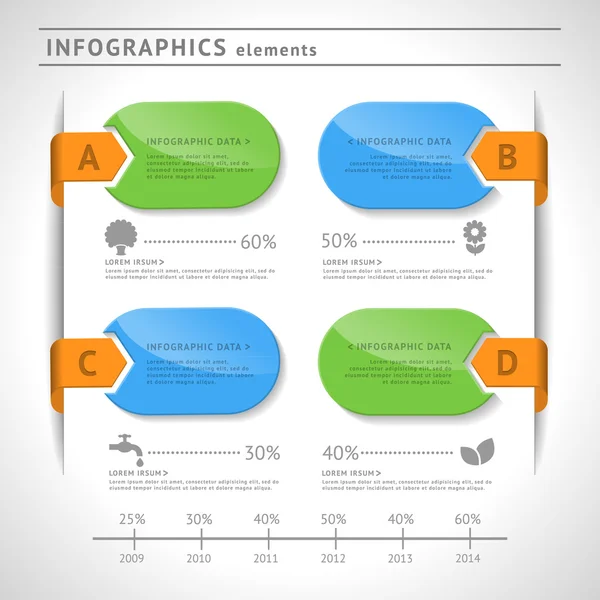 Elementos de infografía ecológica. Plantilla de diseño moderno. Diseño web o gráfico — Vector de stock