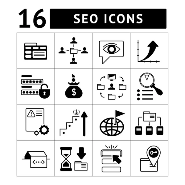 Conjunto de iconos SEO, web e internet — Vector de stock