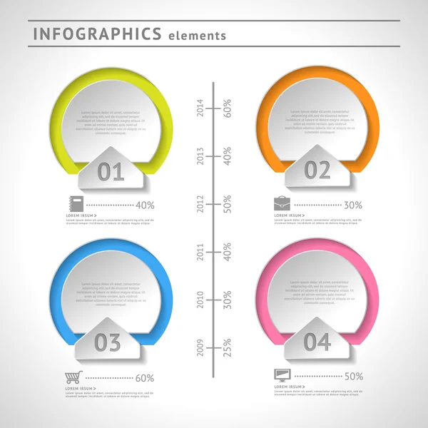 Elementos de infográficos de negócios. Modelo de design moderno. Layout web ou gráfico — Vetor de Stock