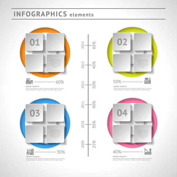 Elementos de infográficos de negócios. Modelo de design moderno. Layout gráfico ou web abstrato — Vetor de Stock