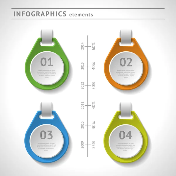 Elementos de infográficos de negócios. Modelo de design moderno. Layout gráfico ou web abstrato — Vetor de Stock