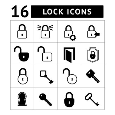 kilit ve anahtarları Icons set
