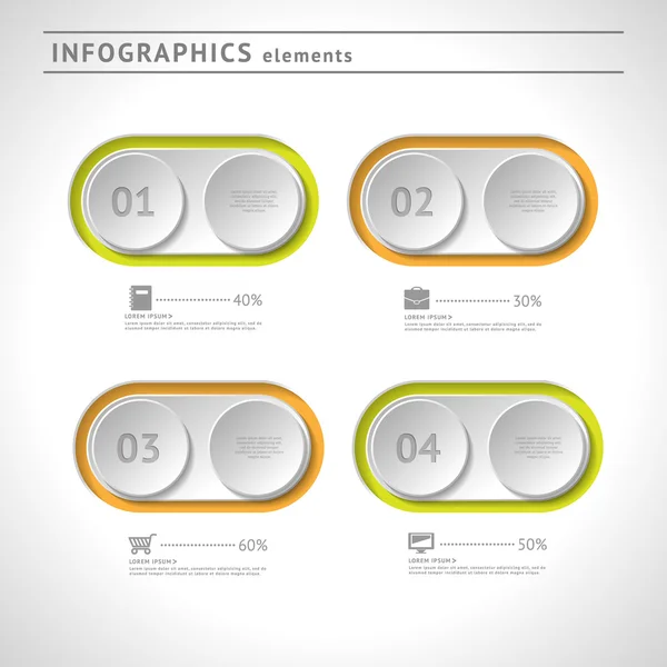 Elementos de infográficos de negócios. Modelo de design moderno. Layout gráfico ou web abstrato — Vetor de Stock