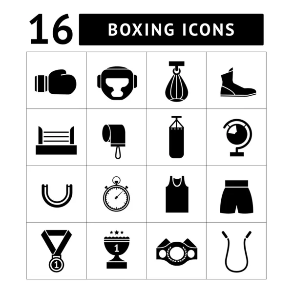 Establecer iconos de boxeo — Vector de stock