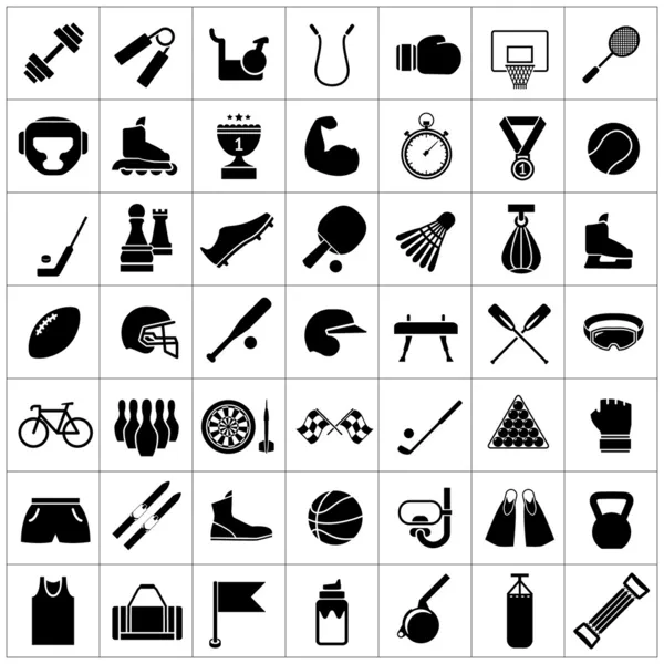 Set icons of sports and fitness equipment. Vector illustration — Stock Vector