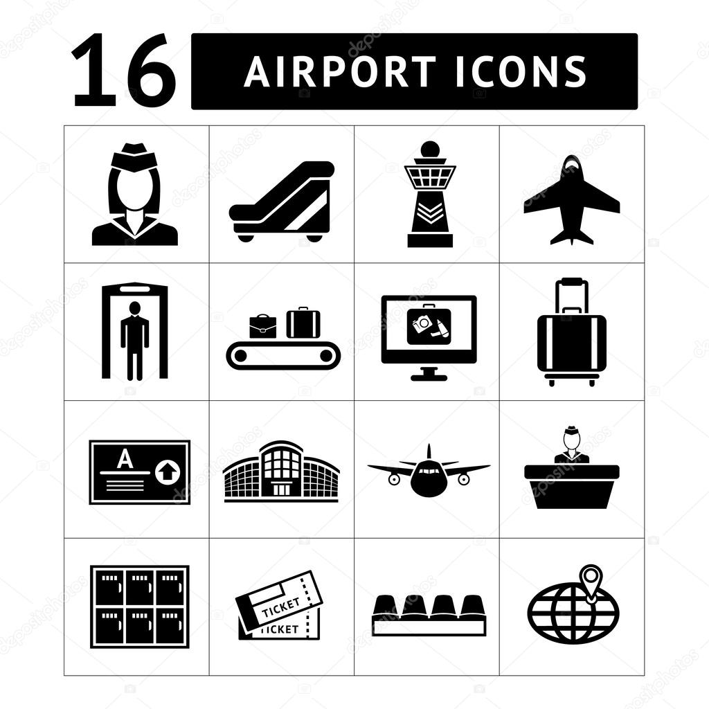 Set icons of airport