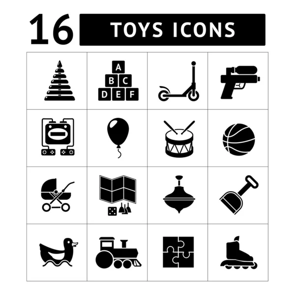 Set icons of toys — Stock Vector