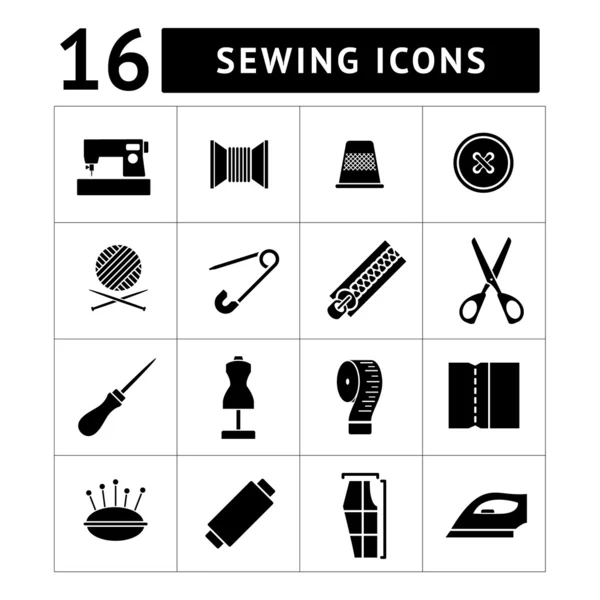 Set icons of sewing — Stock Vector