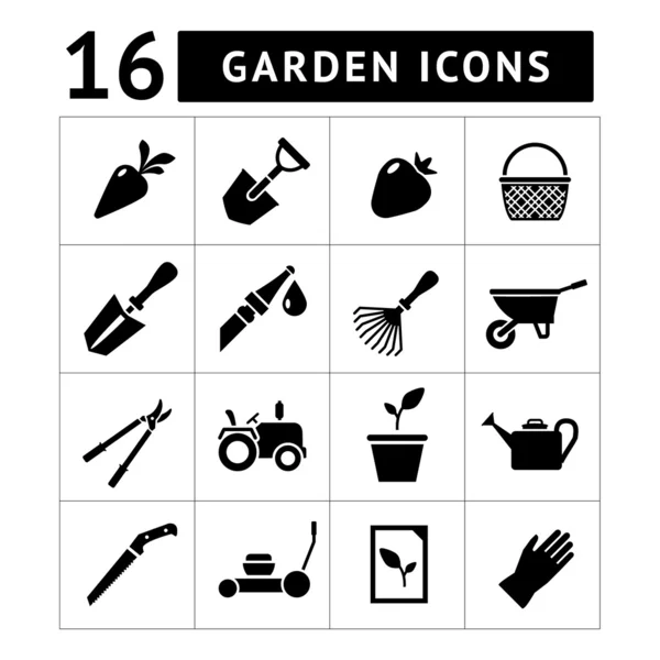 Set icons of garden — Stock Vector