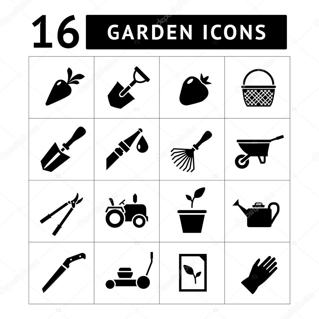 Set icons of garden