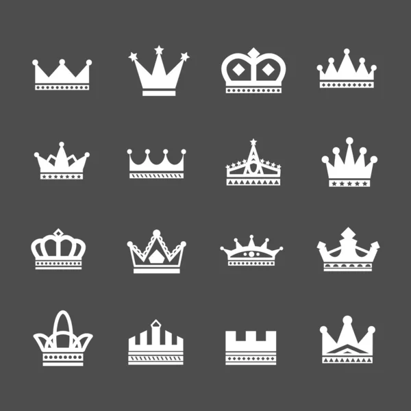 Conjunto de iconos de corona — Vector de stock