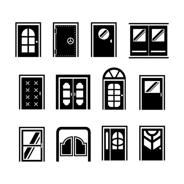 Set icons of doors — Stock Vector