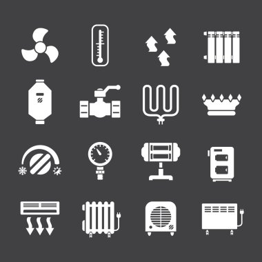 Set icons of heating clipart