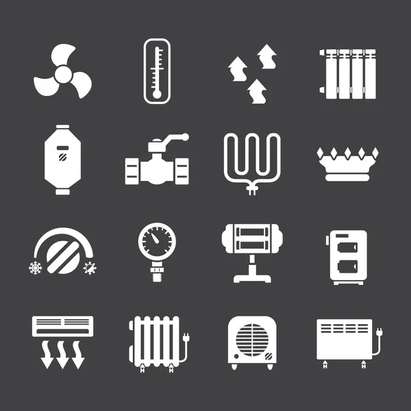 Set iconen van verwarming — Stockvector