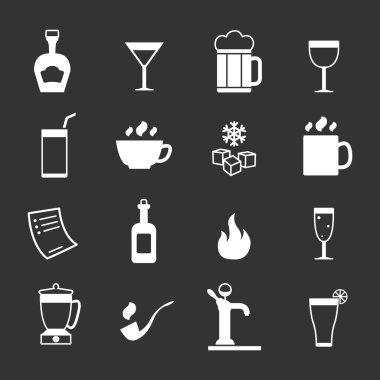 set simgeleri bar, içki ve içecekler