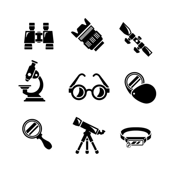 Set icônes de l'équipement optique — Image vectorielle