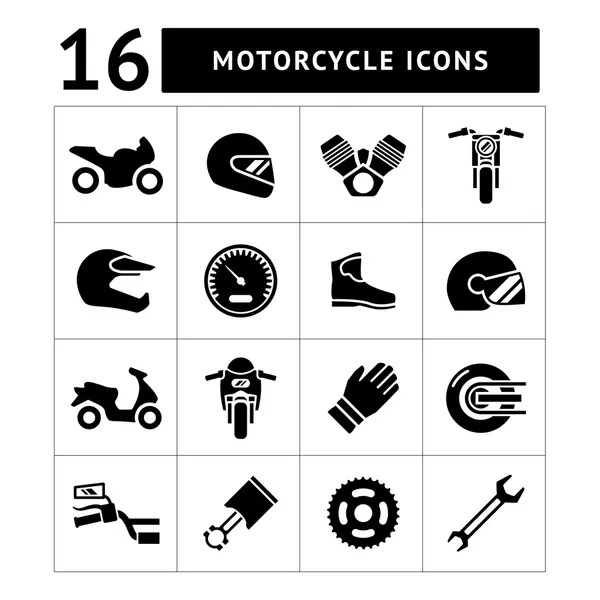 Establecer iconos de la motocicleta — Archivo Imágenes Vectoriales