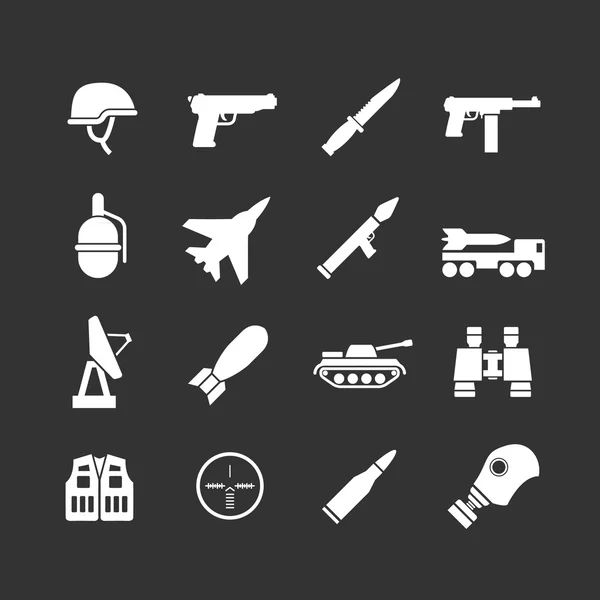 Set icons of army and military — Stock Vector