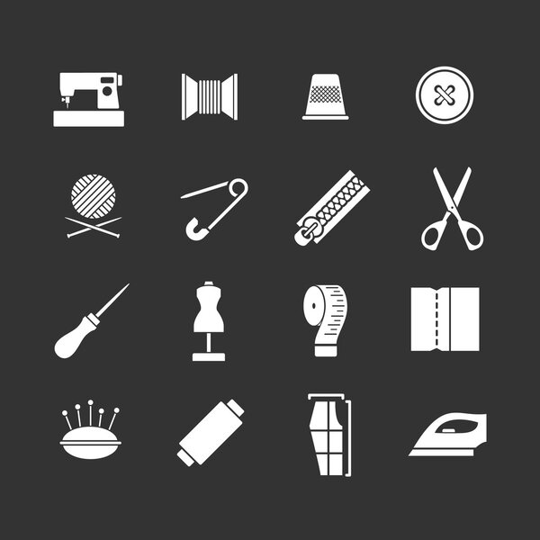 Set icons of sewing