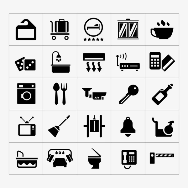 Set icons of hotel, hostel and rent apartments — Stock Vector