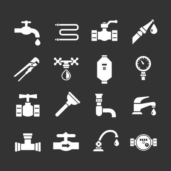 Set icons of plumbing — Stock Illustration Set icons of plumbing Royalty Free Stock Vectors