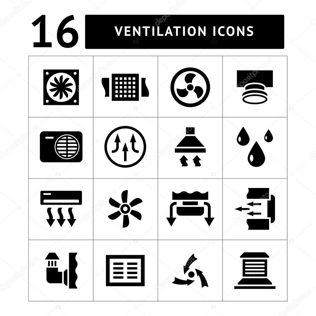 Set icons of ventilation and conditioning